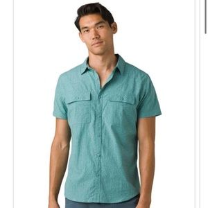 prAna Men's Sutherlin Button Down Shirt Shoreline Topo size Medium
